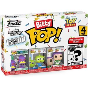 Set 4 figurine - Pop! Bitty - Disney Toy Story: Emperpr Zurg, Alien, Buzz Lightyear and a Surprise Mystery Mini Figure | Funko imagine
