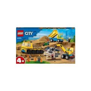 Lego City. Camioane de constructie si macara cu bila pentru demolari imagine