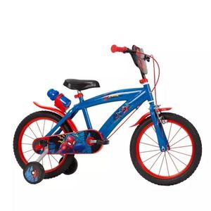 Bicicleta cu roti ajutatoare si sticluta de apa cu suport Spiderman 16 inch imagine