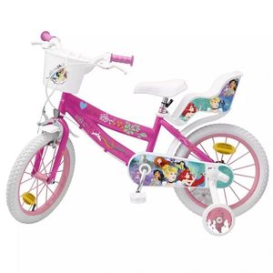 Bicicleta copii cu roti ajutatoare si cosulet Princess 16 inch imagine