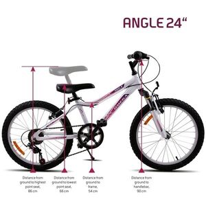 Bicicleta copii Omega Angle 24 inch 18 viteze alb imagine