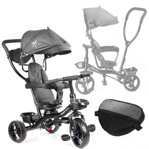 Tricicleta pentru copii cu scaun rotativ 360 Trike Fix Lite Grey imagine