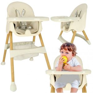 Scaun de masa pentru bebelusi pliabil cu loc de depozitare Cream imagine
