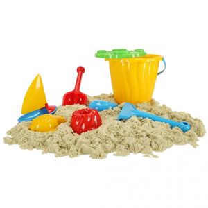 Set de joaca pentru nisip cu galetusa si accesorii Yellow imagine