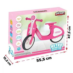 Bicicleta fara pedale cu roti EVA Pilsan Retro Pink imagine