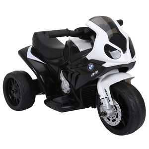 HOMCOM Motocicletă Electrică pentru Copii Licențiată BMW, 3 Roti, Baterie 6V, Alb și Negru | Aosom Romania imagine