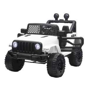 HOMCOM Masina Electrica pentru Copii Jeep Off-Road cu Telecomanda, 2 Viteze 3-5km/h, 100x65x72 cm, Alb imagine