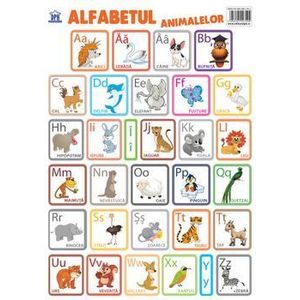 Plansa. Alfabetul animalelor in limba romana - Didactica Publishing House imagine