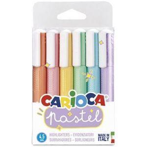 Textmarker Carioca, 6 buc, culori pastel imagine