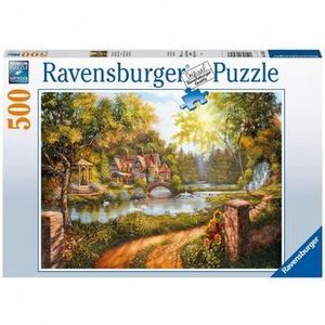 Puzzle Casuta Langa Rau, 500 Piese Puzzle Ravensburger Casuta langa rau, 500 piese imagine