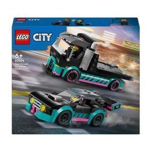 LEGO City - Masina de curse si camion transportator de masini 60406 imagine