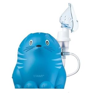 Aparat aerosoli Vitammy Gattino A1503, nebulizator cu compresor, masca pediatrica si de adulti, Albastru imagine