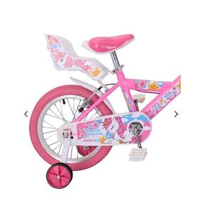 Bicicleta pentru copii 16 inch Magik Bikes cu cosulet 2 frane de mana si roti ajutatoare Magical Unicorn imagine