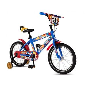 Bicicleta pentru copii 14 inch Magik Bikes 2 frane de mana roti ajutatoare Albastra imagine