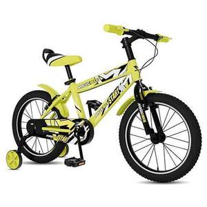 Bicicleta pentru copii 16 inch Magik Bikes StartPro 2 frane de mana roti ajutatoare Galben Neon imagine