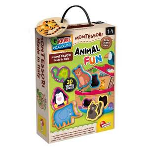 Puzzle din lemn, Lisciani, Baby Montessori, Animale, 5 piese imagine