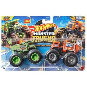 Set 2 masini Monster Truck, Hot Wheels, Demolition Doubles, Gotta Dump Vs Will Trash It All, HWN52 imagine