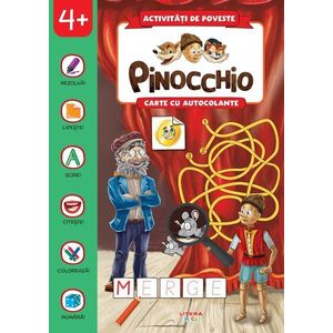 Activitati de poveste, Pinocchio, Carte cu autocolante imagine