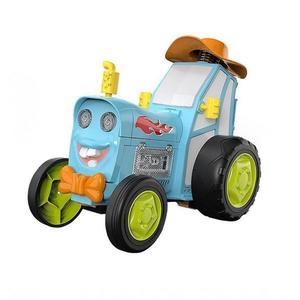 Tractor saritor, cu telecomanda, cu lumini si muzica vesela Bleu imagine