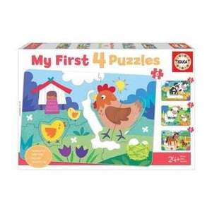 Puzzle 4 in 1 My farm mothers and Babies, 26 piese imagine
