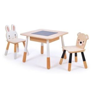 Set Mobilier pentru copii cu masa si 2 scaune, din lemn premium Tender Leaf Toys imagine
