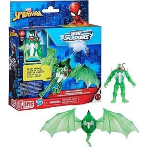 Figurina si vehicul, Marvel Spider-Man, Web Splashers, Green Symbiote si Hydro Wing imagine