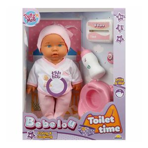 Papusa bebelus Bebelou, Dollz n More, Toilet Time, 35 cm, roz imagine