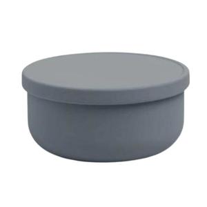 Caserola rotunda cu capac din silicon pentru mancare, Albastra, 13 cm imagine