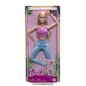 Papusa - Barbie Made to Move - Blonda cu top mov | Mattel imagine