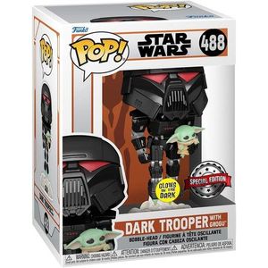 Figurina - Star Wars - Dark Trooper with Grogu - Glow in The Dark - Special Edition | Funko imagine