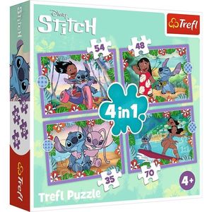 Puzzle 4 in 1 - Lilo & Stitch - Ziua fermecata | Trefl imagine