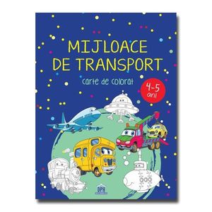 Mijloace de transport, carte de colorat, 4-5 ani imagine