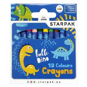 Set creioane cerate Starpak, Dino, 12 culori imagine