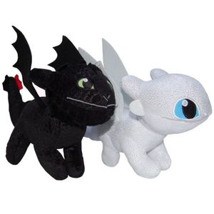Set 2 jucarii de plus, Play by Play, Toothless 25 cm si Light Fury Sparkle, Dragons, 28 cm imagine