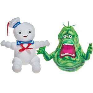 Set 2 jucarii de plus, Play by Play, Slimer 25 cm si Stay-Puft Marshmallow Man 30 cm, Ghostbusters imagine
