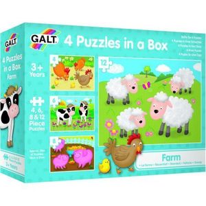 Set 4 puzzle-uri animale de la ferma (4, 6, 8, 12 piese) imagine
