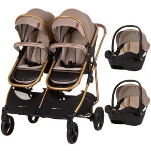 Carucior gemeni Chipolino Duo Smart 3 in 1 golden beige imagine