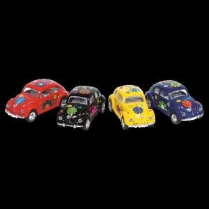 Masinuta Die Cast VW Beetle Classic, scara 1: 64, lungime 6, 5cm, cu print floral imagine