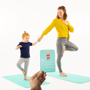 Set yoga mama-copil saltele asortate si carduri incluse Earth turcoaz imagine