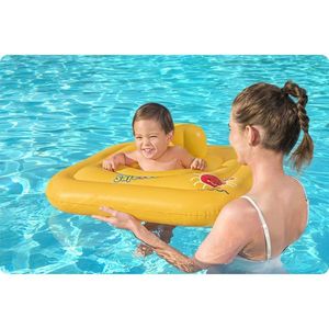 Colac gonflabil pentru bebelusi 76x76 cm Bestway Swim Safe Galben imagine