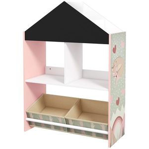 ZONEKIZ Unitate de depozitare a jucăriilor pentru copii cu sertare și rafturi detașabile, pentru dormitorul copiilor, roz | Aosom RO imagine