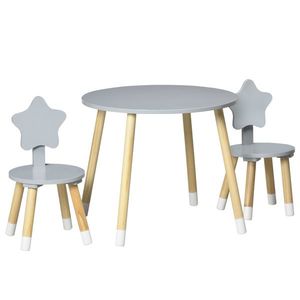 HOMCOM Set de masa si scaun pentru copii din lemn pentru arta si mestesuguri, timp de gustare, teme | AOSOM RO imagine