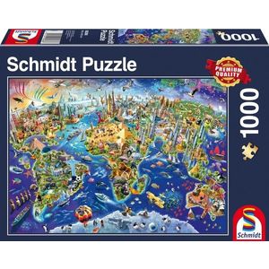 Puzzle 1000 piese - Discover the World | Schmidt imagine