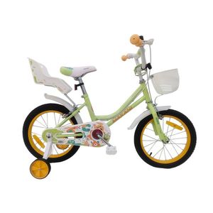 Bicicleta 16 inch cu roti ajutatoare si cosulet frontal Makani Norte Green imagine