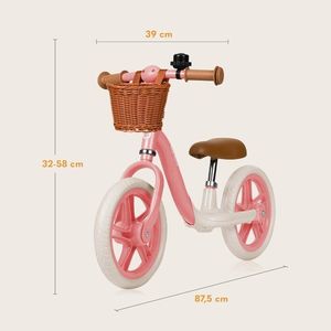 Bicicleta fara pedale Lionelo Alex Plus cu roti din spuma Eva 12 inch Pink Rose imagine