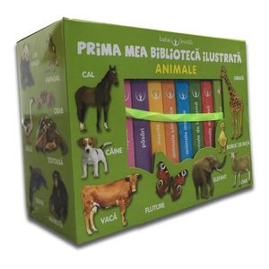 Set cutie cu 8 carticele bebe Editura Litera, Prima mea biblioteca ilustrata, Animale imagine