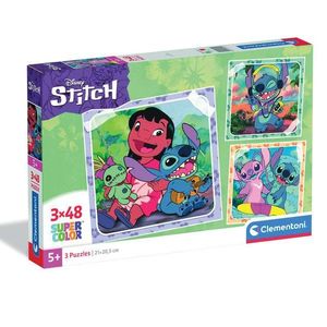 Puzzle Clementoni, Disney Stitch, 3 x 48 piese imagine
