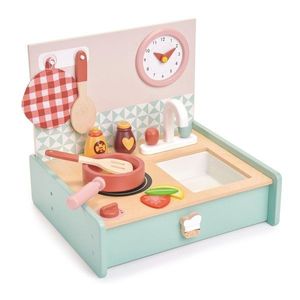 Set de joaca, Chicineta din lemn, Mini Chef Kitchenette, Tender Leaf Toys, 11 piese imagine