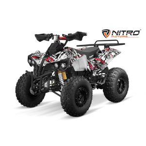 ATV electric NITRO Eco Warrior 1000W putere, baterie 48V 20Ah, Grafiti Alb imagine