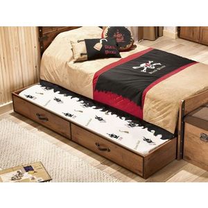 Pat extensibil, Çilek, Pirate Pull-Out Bed (90X180), 95x24x186 cm, Multicolor imagine